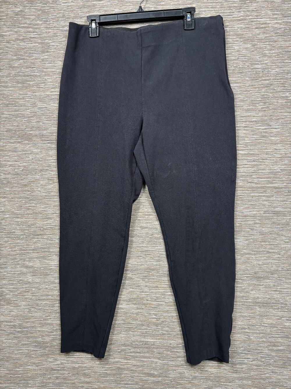 Talbots Portland Pant Womens Size 16 Black Side Zip High-Rise Stretch Casual
